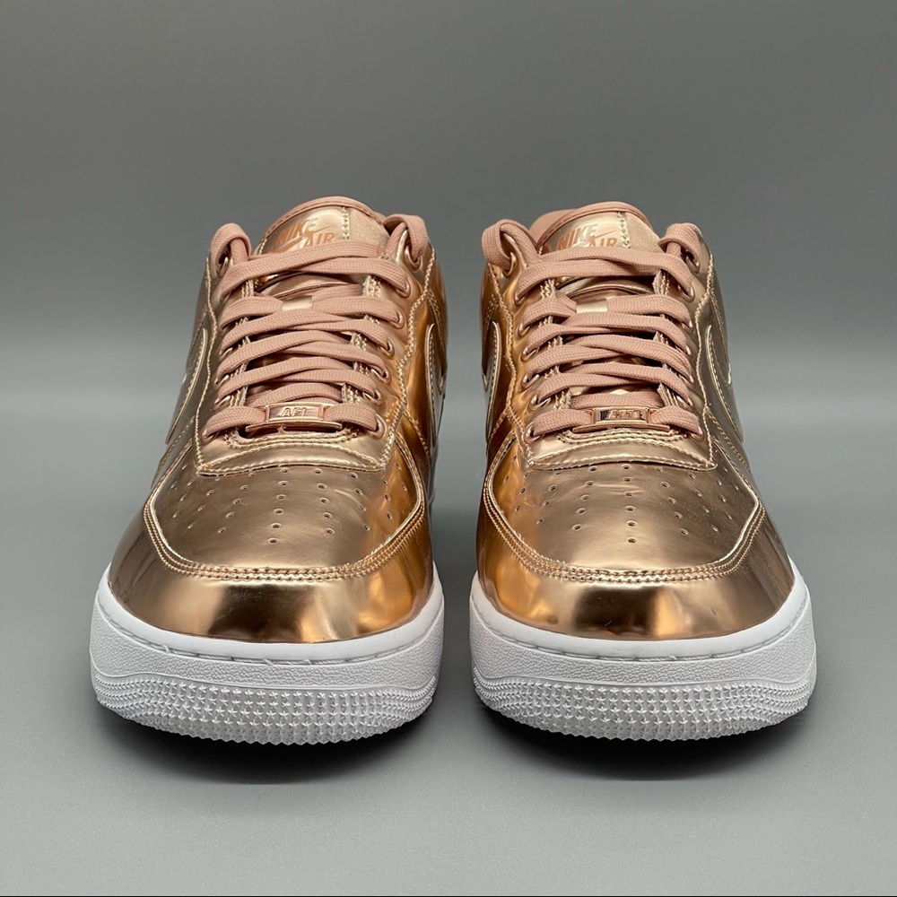 NEW Nike Air Force 1 Low White Rose Gold Sneakers Brand New - Picture 8 of 12